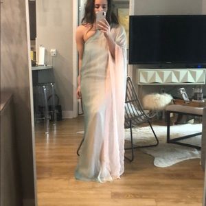 Vintage one shoulder ombré Grecian dress